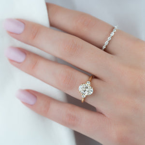 The Lia Set With A 1.5 Carat Oval Lab Diamond