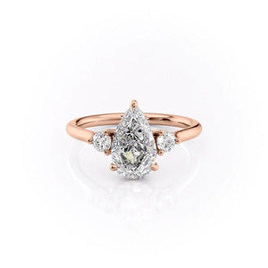 The Lia Set With A 3 Carat Pear Moissanite