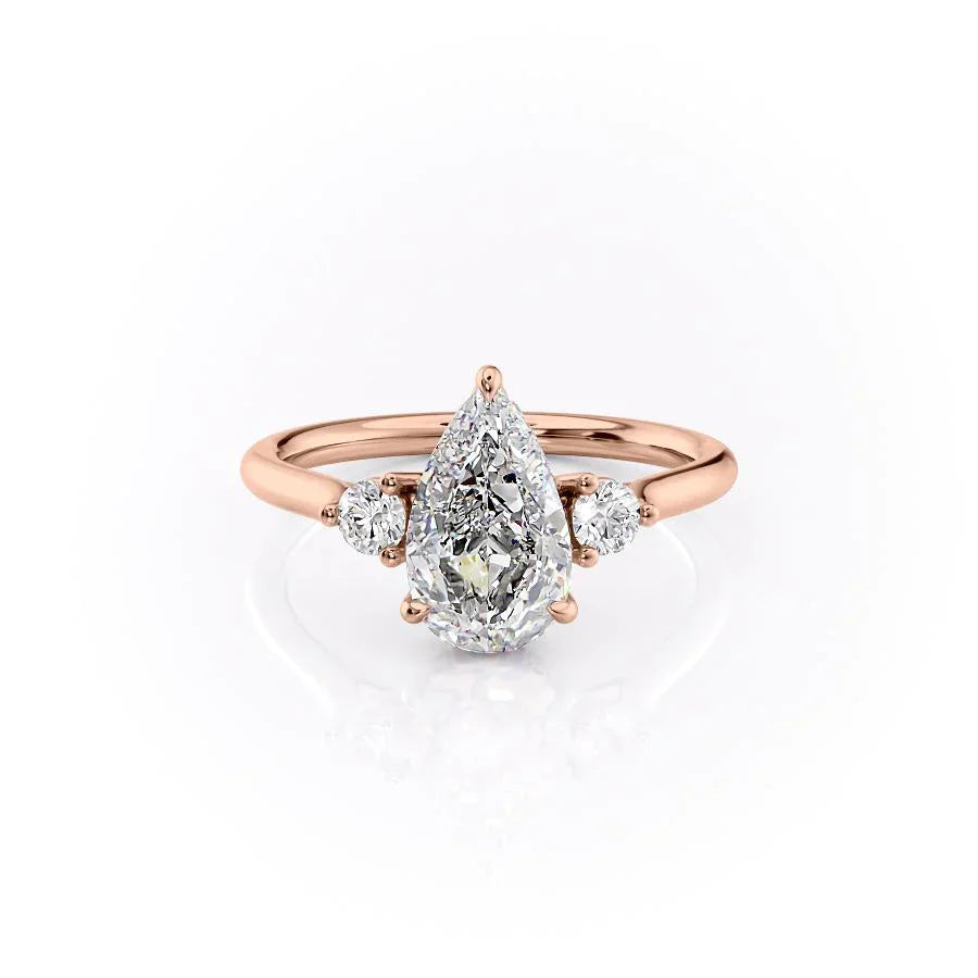 The Lia Set With A 2.5 Carat Pear Lab Diamond