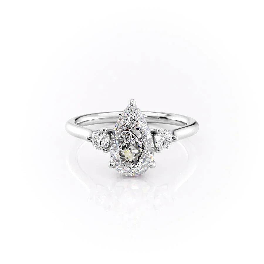 The Lia Set With A 3 Carat Pear Moissanite