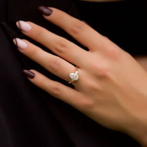 The Lia Set With A 2 Carat Pear Lab Diamond
