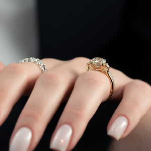 The Lia Set With A 3 Carat Round Moissanite
