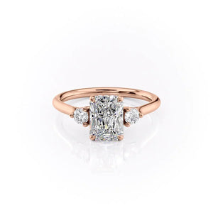 The Lia Set With A 3 Carat Radiant Moissanite