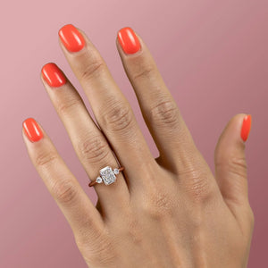The Lia Set With A 3 Carat Radiant Lab Diamond