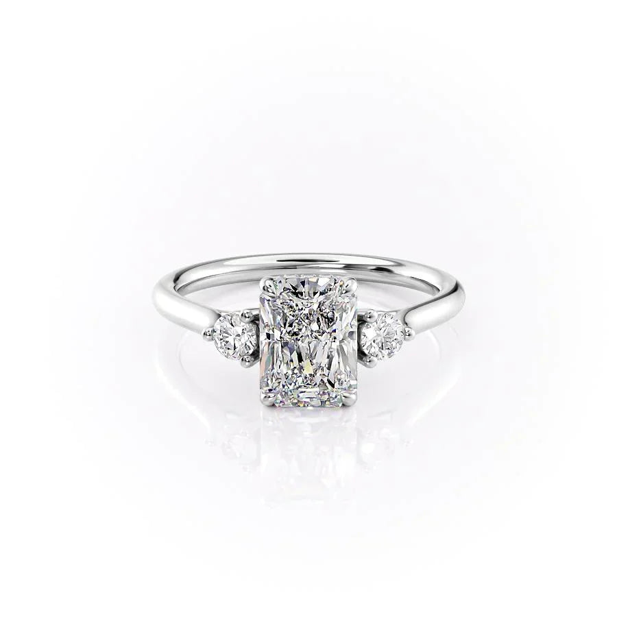 The Lia Set With A 3 Carat Radiant Moissanite