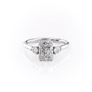 The Lia Set With A 1 Carat Radiant Lab Diamond