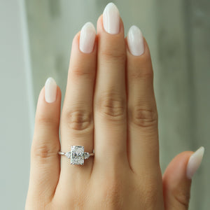 The Lia Set With A 3 Carat Radiant Lab Diamond