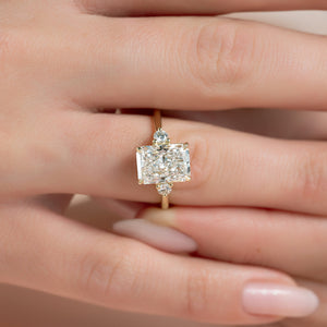 The Lia Set With A 3 Carat Radiant Lab Diamond