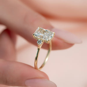 The Lia Set With A 3 Carat Radiant Lab Diamond