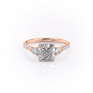 The Pave Lia Set With A 3 Carat Cushion Moissanite