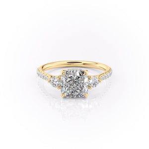The Pave Lia Set With A 2 Carat Cushion Lab Diamond