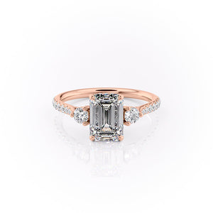 The Pave Lia Set With A 1.5 Carat Emerald Lab Diamond