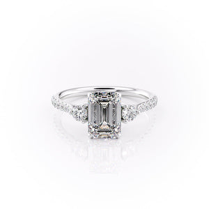 The Pave Lia Set With A 1 Carat Emerald Lab Diamond