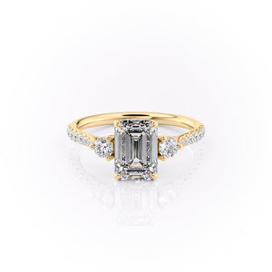 The Pave Lia Set With A 2.5 Carat Emerald Lab Diamond