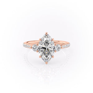 The Pave Lia Set With A 3 Carat Marquise Lab Diamond