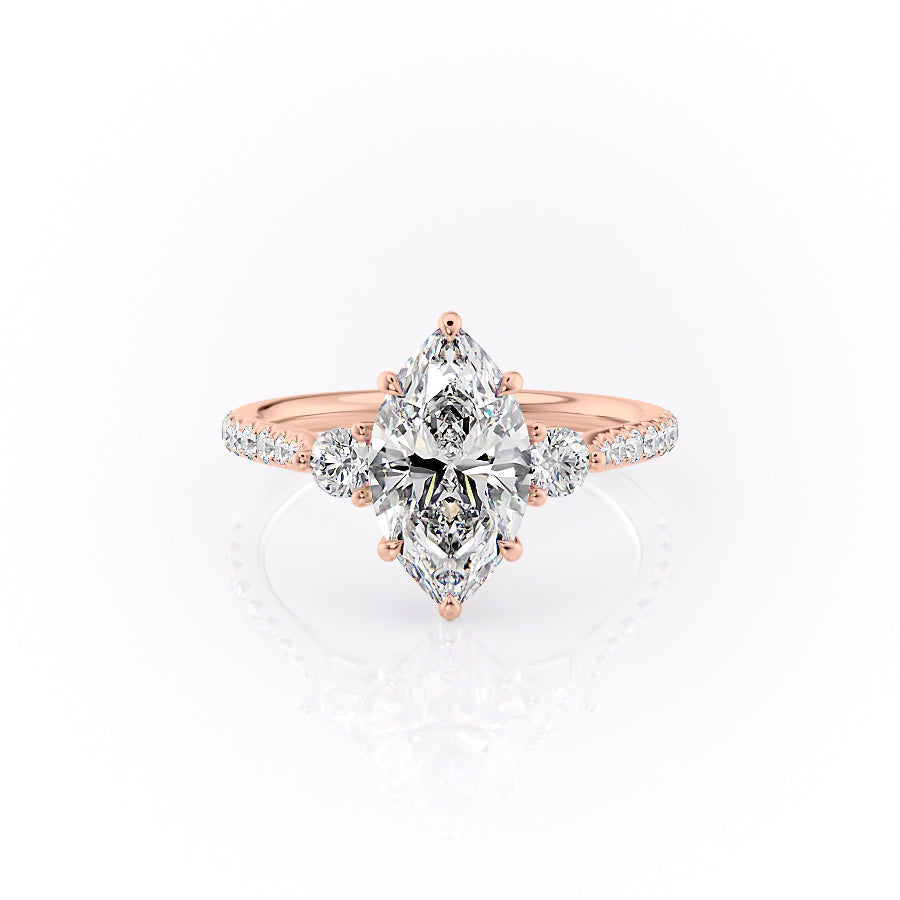 The Pave Lia Set With A 2 Carat Marquise Moissanite