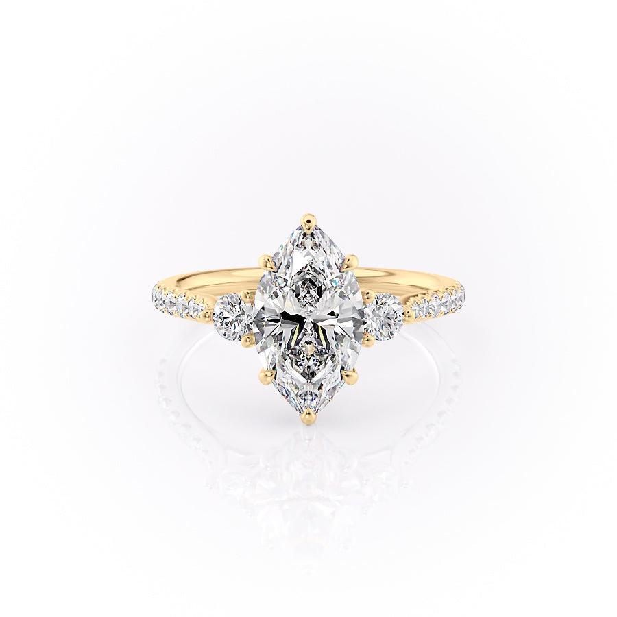The Pave Lia Set With A 4 Carat Marquise Moissanite