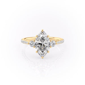 The Pave Lia Set With A 2.5 Carat Marquise Lab Diamond