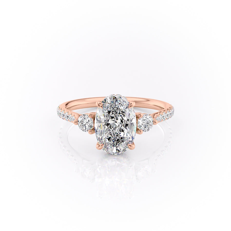 The Pave Lia Set With A 2 Carat Oval Lab Diamond