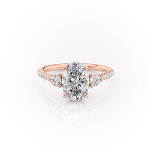 The Pave Lia Set With A 1.5 Carat Oval Lab Diamond