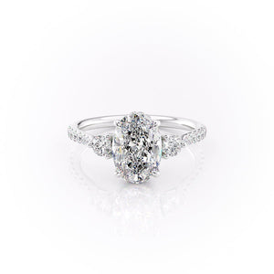 The Pave Lia Set With A 2.5 Carat Oval Lab Diamond