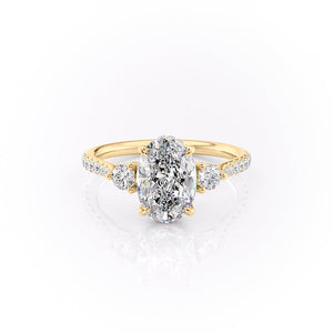 The Pave Lia Set With A 5 Carat Oval Moissanite