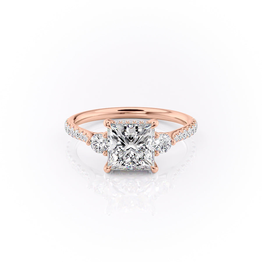 The Pave Lia Set With A 2 Carat Princess Lab Diamond