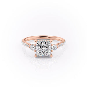 The Pave Lia Set With A 2 Carat Princess Moissanite