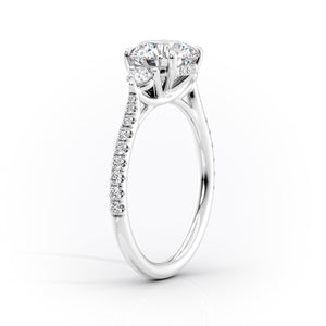 The Pave Lia Set With A 4 Carat Princess Moissanite
