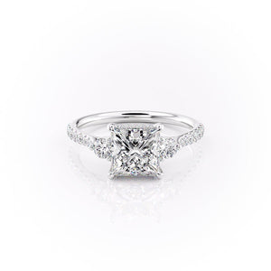 The Pave Lia Set With A 1.5 Carat Princess Lab Diamond