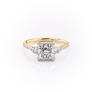 The Pave Lia Set With A 4 Carat Princess Moissanite
