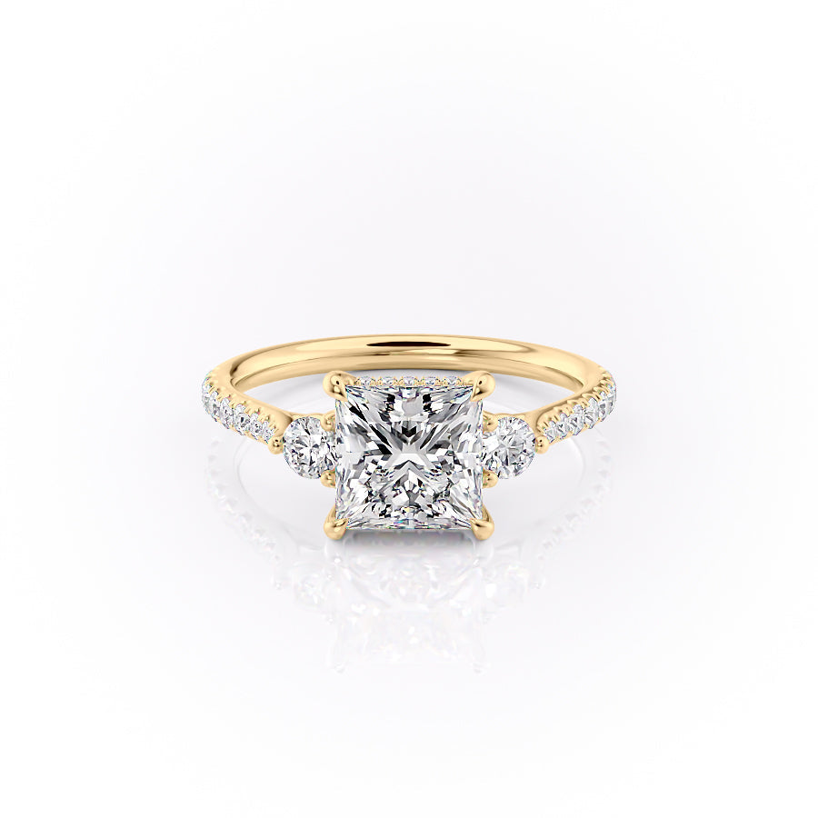 The Pave Lia Set With A 3 Carat Princess Lab Diamond