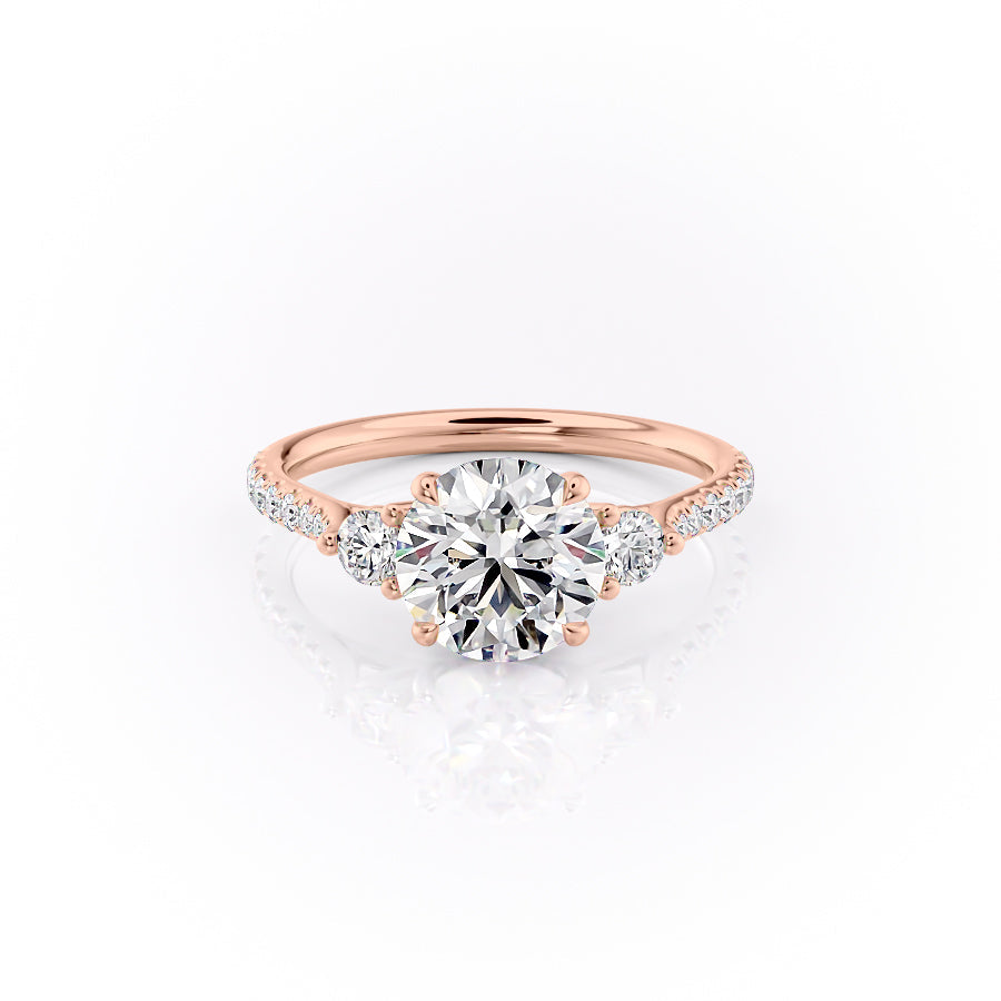 The Pave Lia Set With A 5 Carat Round Moissanite