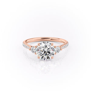 The Pave Lia Set With A 1.5 Carat Round Lab Diamond