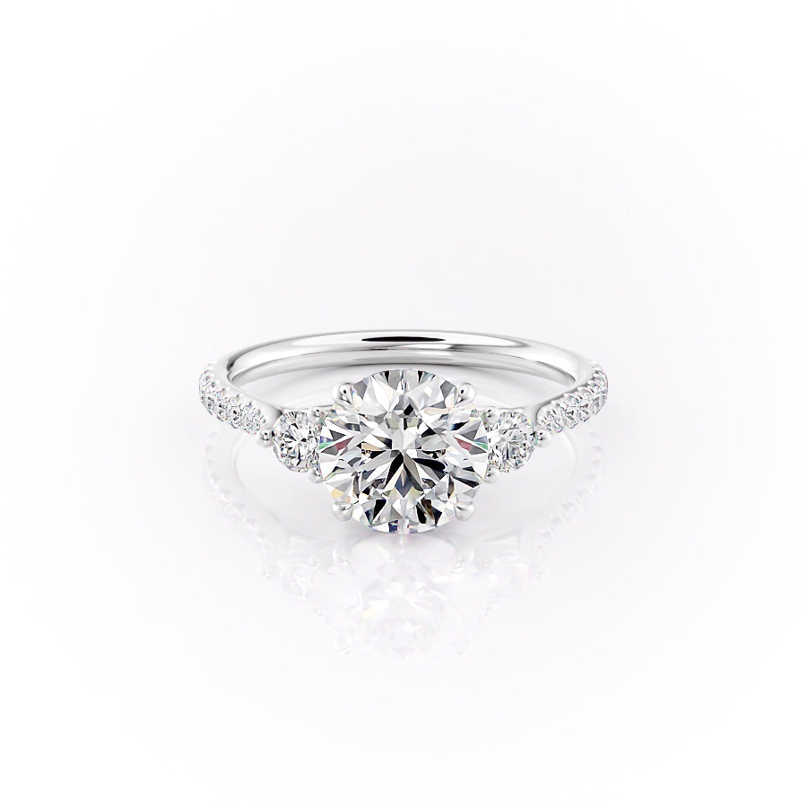 The Pave Lia Set With A 2 Carat Round Moissanite