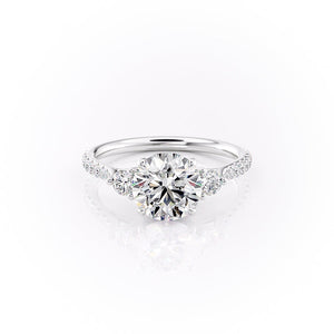 The Pave Lia Set With A 2 Carat Round Moissanite