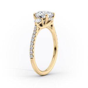 The Pave Lia Set With A 5 Carat Round Moissanite