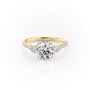 The Pave Lia Set With A 5 Carat Round Moissanite