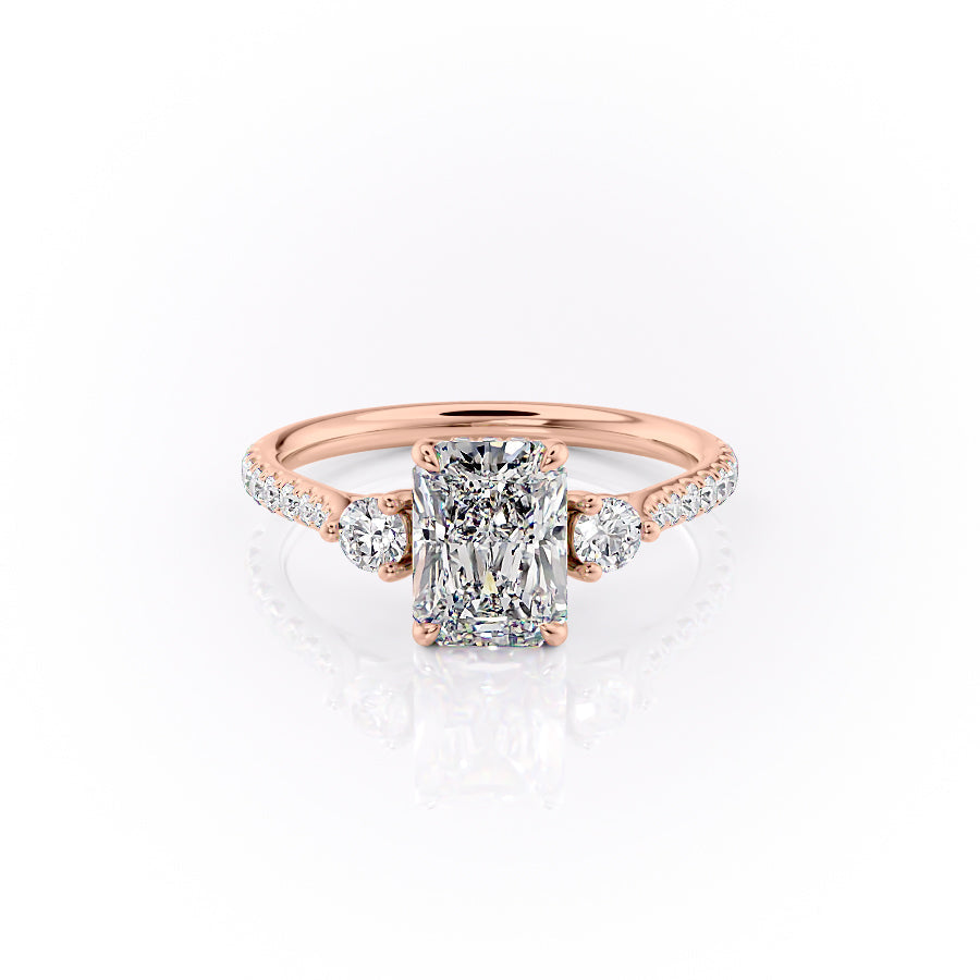 The Pave Lia Set With A 1 Carat Radiant Moissanite