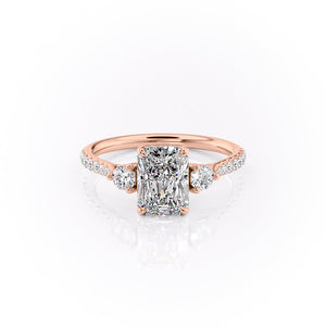 The Pave Lia Set With A 3 Carat Radiant Lab Diamond