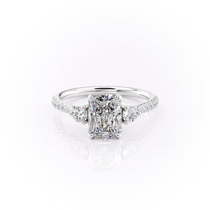The Pave Lia Set With A 3 Carat Radiant Lab Diamond