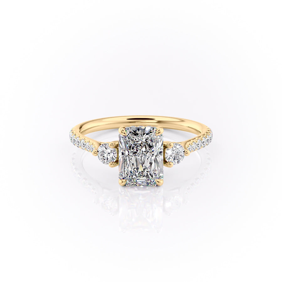 The Pave Lia Set With A 2 Carat Radiant Lab Diamond