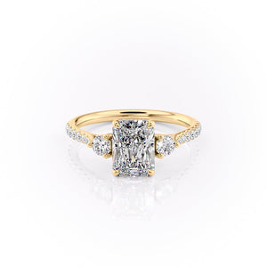 The Pave Lia Set With A 4 Carat Radiant Moissanite