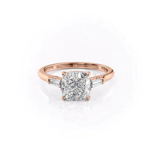 The Liv Set With A 1.5 Carat Cushion Lab Diamond