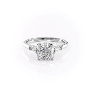 The Liv Set With A 4 Carat Cushion Moissanite