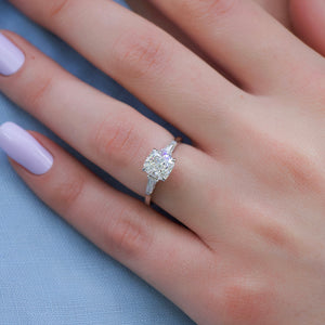 The Liv Set With A 1 Carat Cushion Lab Diamond