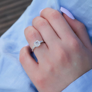 The Liv Set With A 1 Carat Cushion Lab Diamond