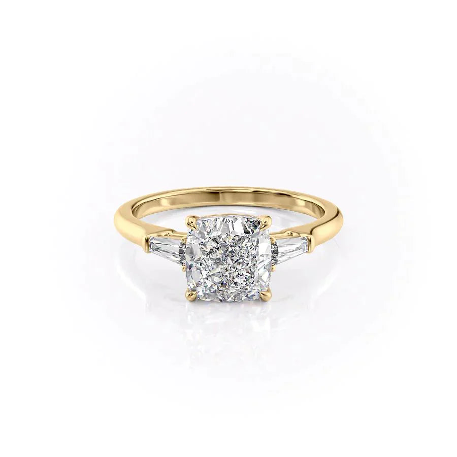 The Liv Set With A 4 Carat Cushion Moissanite