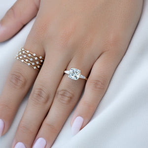 The Liv Set With A 1 Carat Cushion Lab Diamond