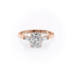 The Liv Set With A 1.5 Carat Elongated Cushion Lab Diamond
